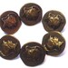 Ancient Style Head Buttons Soldier Antiqued Brass Color Metal with Shanks Set 6