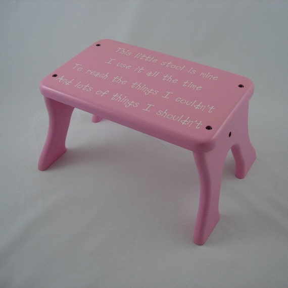 This Little Stool Pink Wooden Step Stool by LaffyDaffy on Etsy