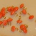 N1155e Vintage Drops Dangles Glass Tiny Orange Beads Old