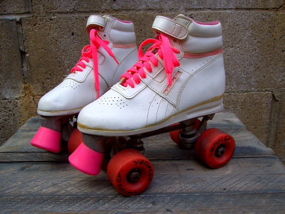 Sale 80s NEON pink hi top Reebok ROLLER SKATES derby by LENGO28