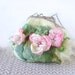 Felted purse wedding small Pink flower White Rose under 75 spring