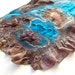 Nuno felted scarf ruffle - Turquoise Brown Beige