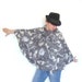 Nuno felted poncho wrap capelet seamless Grey leaf stole