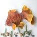 Felted fish purse cosmetic Golden Fish Yellow Red octopurse