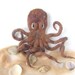 Felt squid brooch - Brown Octopus