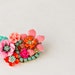 Neon Flowers Brooch - Boho Chic Bright Pink Fuchsia Brooch, Vintage Gipsy Style Hot Pink, Orange and Turquoise Blue Rhinestone Jewelry