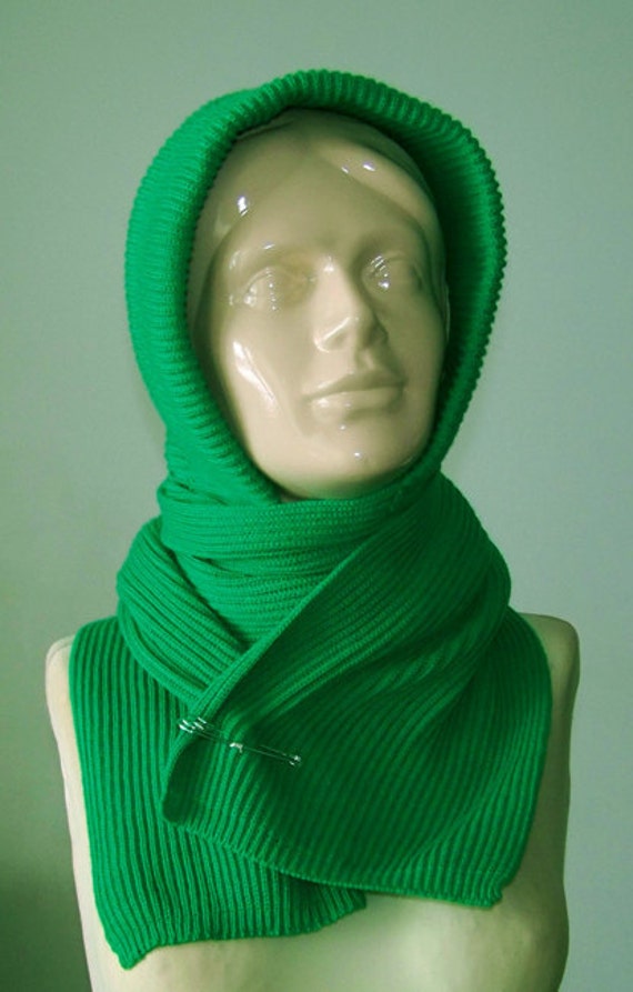 SCARF, gap Knit and HOODED Combo, Shawl hooded Warm scarf Long for Hood Green Wrap SCARF, gap Knit and HOODED Combo, Shawl hooded Warm scarf Long for Hood Green Wrap