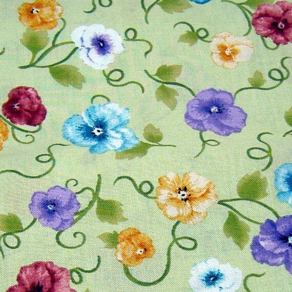 Pretty Pansy Garden Cotton Quilt Fabric