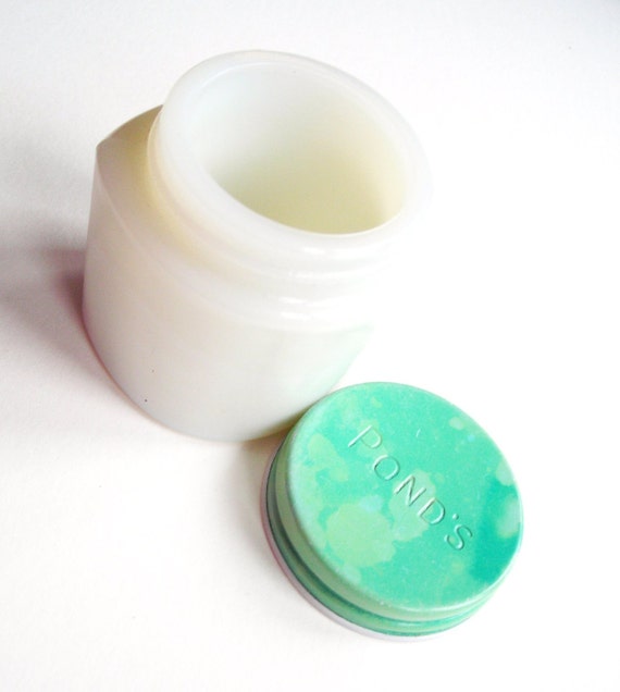 Vintage Ponds Milk Glass Cold Cream Jar