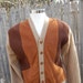 1960s Suede and Knit Mens Sweater