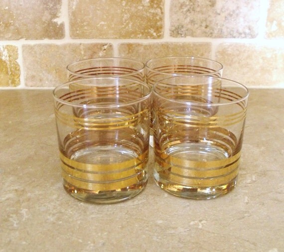 vintage gold cocktail glasses