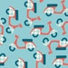 birch Mod Squad - RALLY coral/pool- Organic Cotton Fabric-fantastic shipping rates