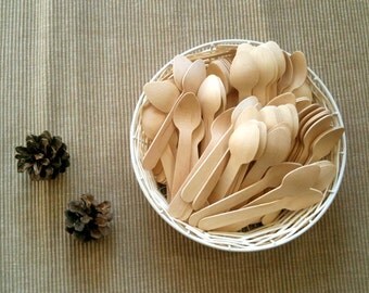 craft ready 100 mini wooden spoons for stamping, painting, making tag