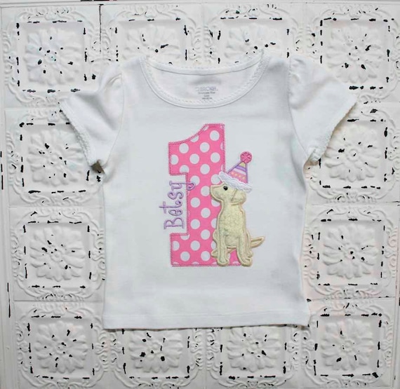 Lab Puppy Dog First Second Third Birthday Shirt Boys or Girls