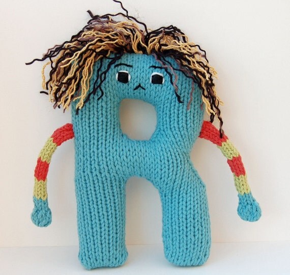 Letter R Alphabet Stuffed Toy Knitting PATTERN Rodney