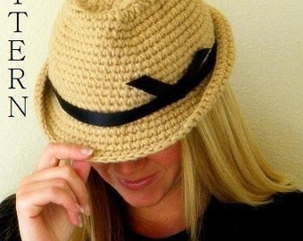 Fedora Hat Pattern- permission to sell finished items.Immediate PDF file download.