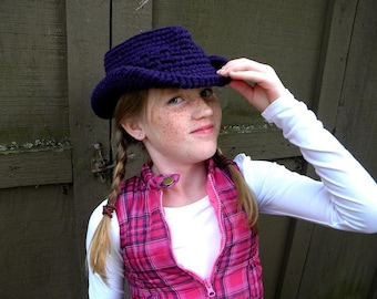 Kids Cowboy Hat Crochet Pattern-Permission to sell finished items.Immediate PDF file download.