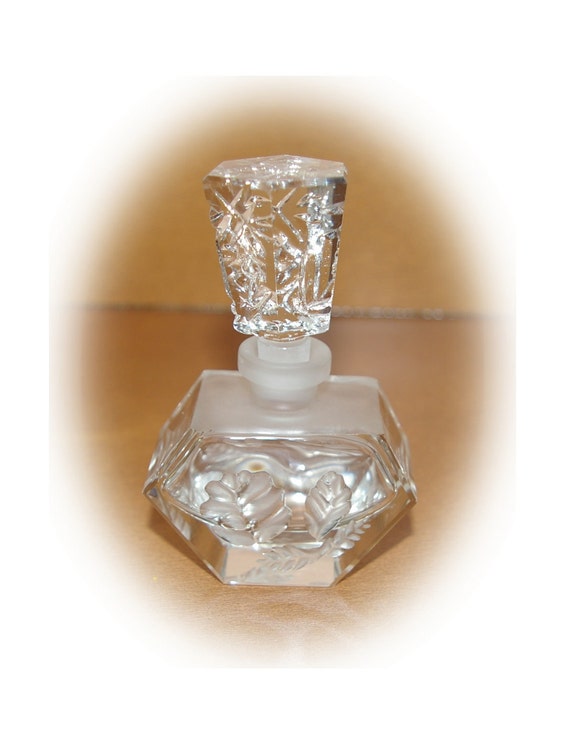 Download Perfume Bottle Frosted Etched Glass Vintage by bettysworld4u