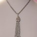 Tassel Necklace with Double Strand Chain Silver Tone Vintage 1970's 1980's