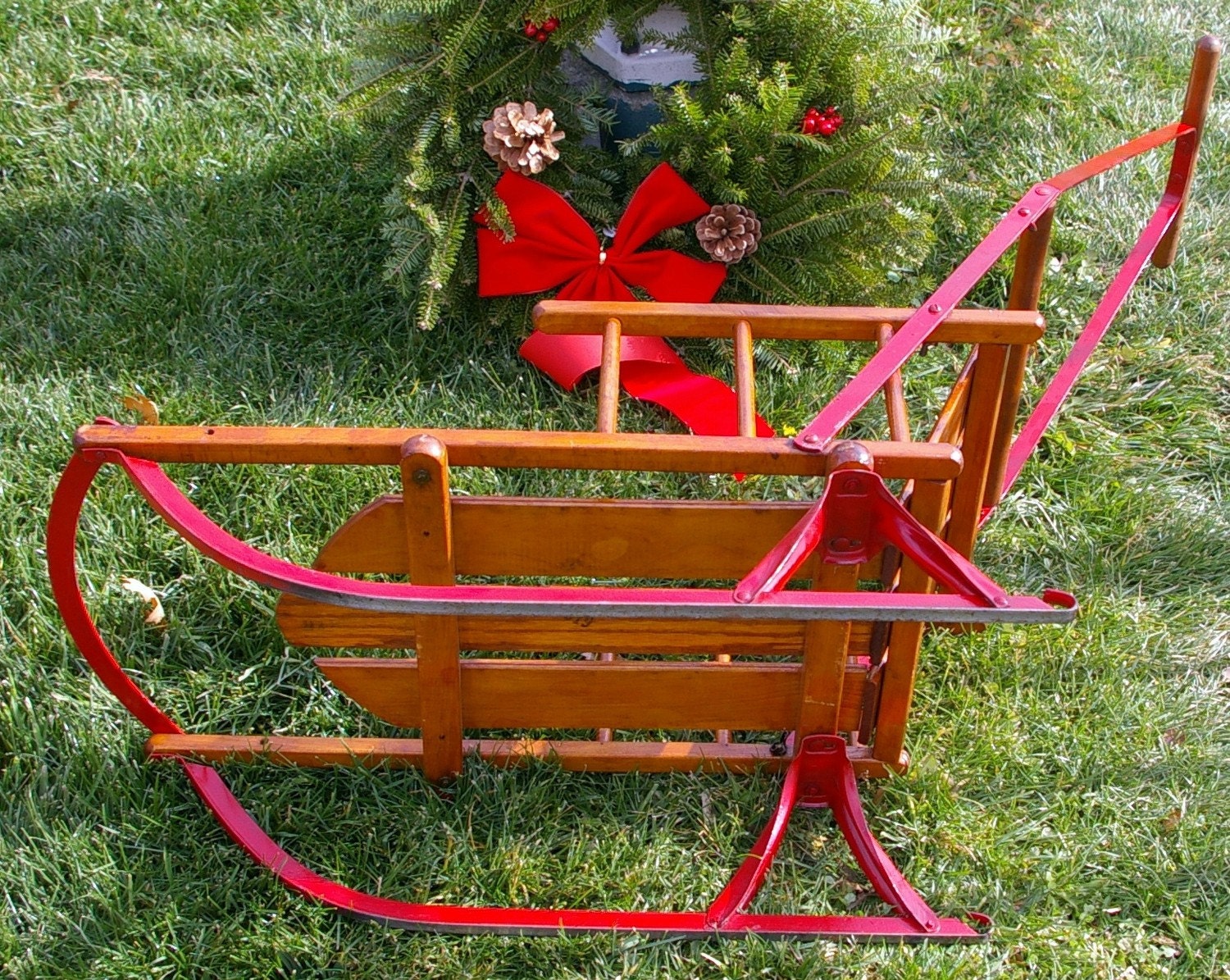 Antique Childs Push Sled or Christmas Decoration ON SALE