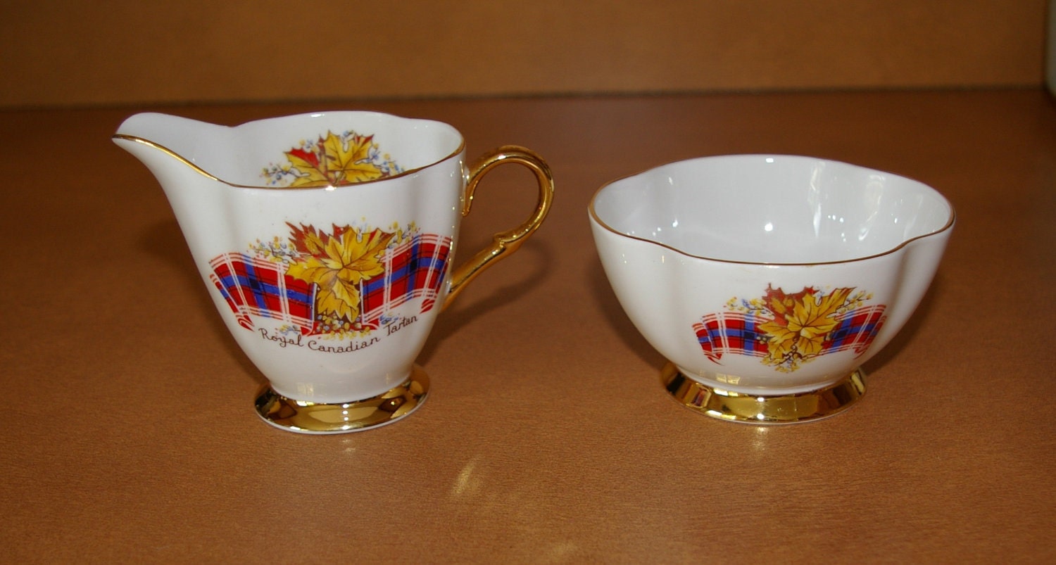 Vintage Bone China Sugar and Creamer Set, Windsor England, Canadian