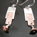 Sterling Silver and Etched Copper Earrings with copper and silver beads