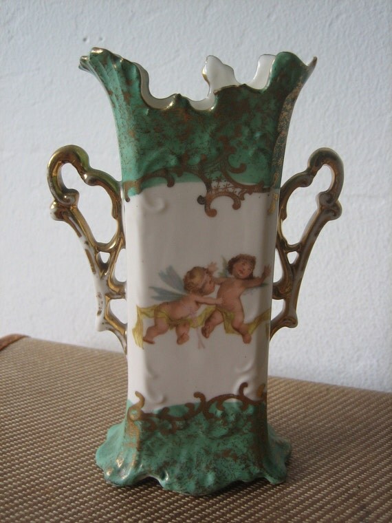 Items Similar To Victoria Carlsbad Austria Cherub Vase With Handles And