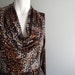 60s Leopard Print Maxi Dress / 60s Long V Neck Dress / 60s Medium Maxi Dress