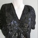vintage. Black Sequins Butterfly Silk Blouse