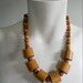 vintage. 70s Chunky Wood Statement Necklace