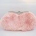 sunglass / eyeglasses case- light pink fur -snap case- frame purse