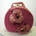 Vintage 1960's Adorable Pink Wicker Handbag with Fabric Flowers