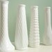 Vintage Collection of Four Milk Glass Vases Three by EO Brody One by Hoosier Glass