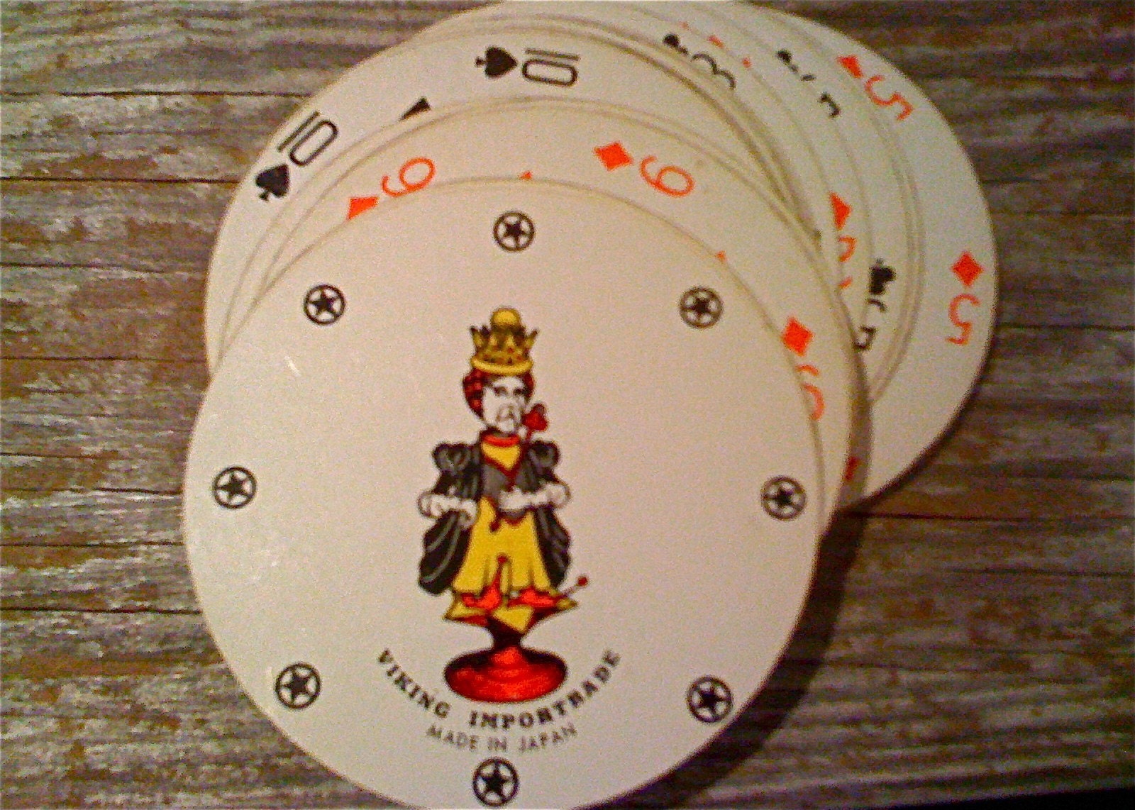 Round Playing Cards vintage In original box by TooArtfulForYou