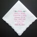 Wedding Mom or Mother In Law Handkerchief Hankey Gift Personalized Embroidered Your Own Way