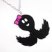 Kawaii Cute Moustache Octopus Acrylic Necklace in Black and Pink