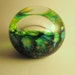 Lime Green Glass Frog-eye Paperweight