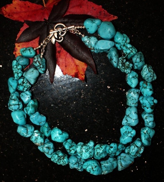 Turquoise Necklace the Megan necklace something by serenitycrystal