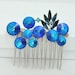 Aqua Teal Blue Rhinestone Hair Comb Modern Eco-Friendly Vintage