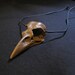 Cold Cast Bronze Crow Skull Pendant