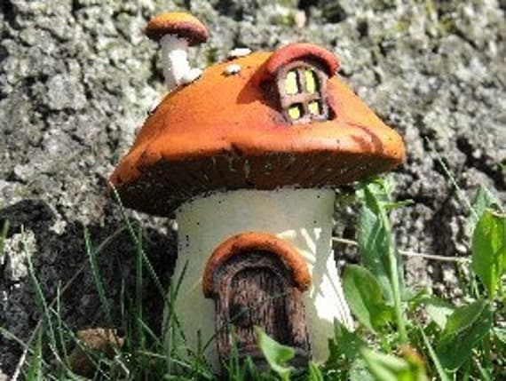 Fairy Home Mushroom - orange