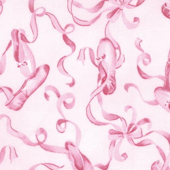 PINK BALLERINA SLIPPERS Moda quilt fabric princess pink Ingrid