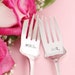 Antique wedding forks 1913 Grecian Mr. Mrs. fork set for wedding cake hand stamped silverware