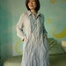 Long Sleeve Shirt Collar Light Muslin Cotton Tunic Hand Dyed In Azo Free Grey