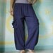 Take Me Home Pants III - Hand Dyed Dark Navy Blue Light Double Gauze Cotton Pants With 2 Roomy Pockets