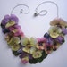 Blossom necklace with silk pansies - 1004