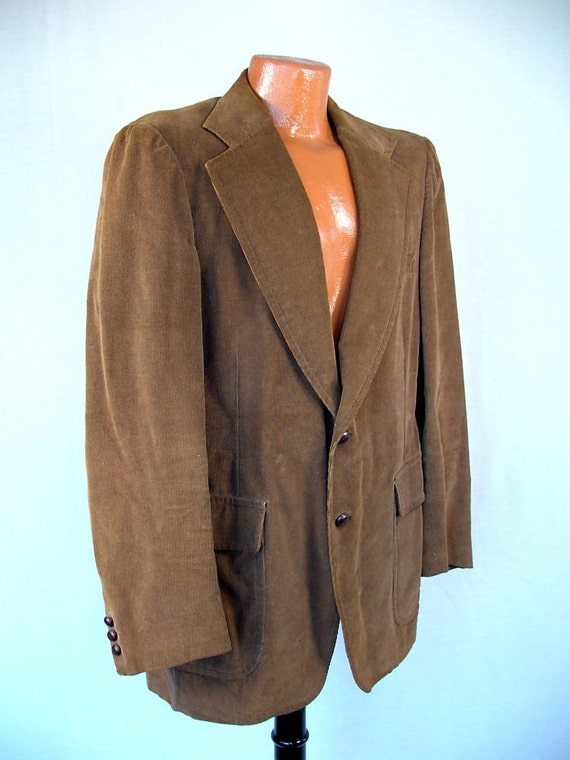 Vintage 60s Jacket Men's 70s Brown Corduroy Classic Hippie