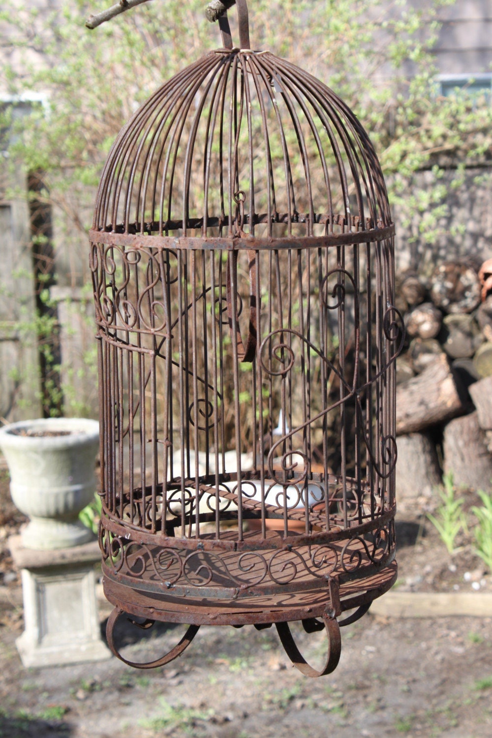 Vintage Rusty Metal Bird Cage for card box for wedding