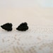 Sale: 40% off - Tiny Vintage Black Leaf Earrings