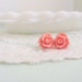 Tiny Rosy Pink Rosebud Stud Earrings